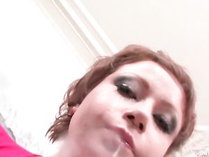 Spit Covered Teen Face After A Gagging Blowjob