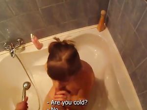 Pretty Amateur Takes His Load In The Bathroom