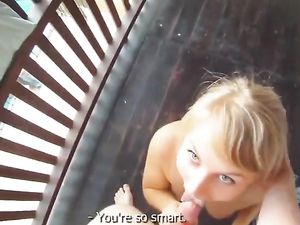 Curvy Slut On His Deck Sucks Dick And Gets Fucked