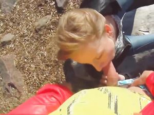 Outdoor Blowjob And A Hot Doggy Style In POV
