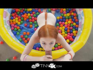 Huge Dick And The Petite Redheaded Teen Fucking